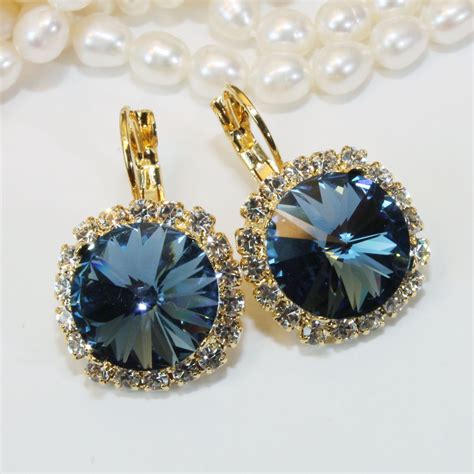 unique navy blue earrings